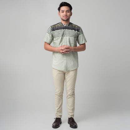 Benhill Kemeja Koko Pria Cotton Printing Lengan Pendek Sage 50034-50035-50036-16710