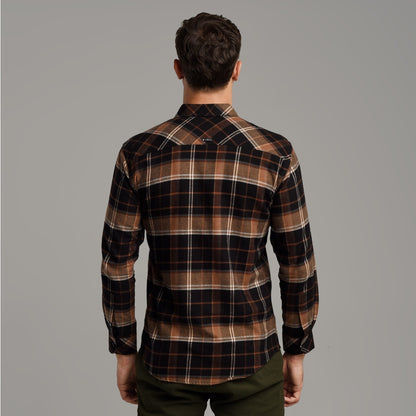 Benhill Kemeja Pria Flannel Lengan Panjang Kotak Hitam 28935-11233