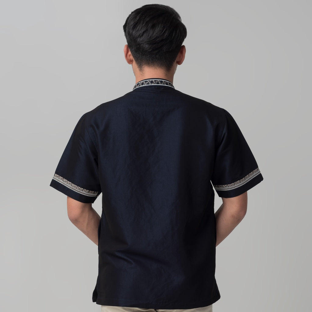 Benhill Taqwa Koko Bordir Pria Lengan Pendek Navy 2331-32-33-32G08