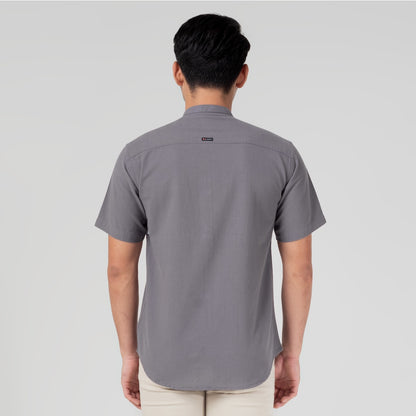 Benhill Kemeja Koko Pria Linen Lengan Pendek Grey Combination 50052-16610