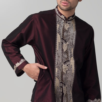Benhill Taqwa Koko Bordir Pria Lengan Panjang Maroon 2280-81-82-32F07