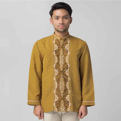 Benhill Taqwa Koko Bordir Pria Lengan Panjang Mustard 2373-74-75-12D07