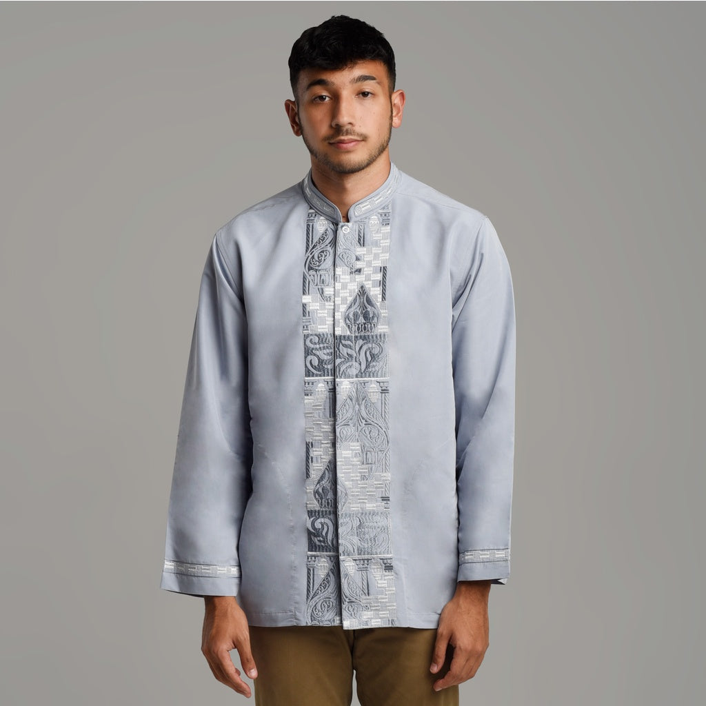 Benhill Taqwa Koko Bordir Pria Lengan Panjang Grey 2334-12607