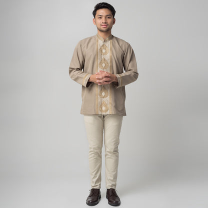 Benhill Taqwa Koko Bordir Pria Lengan Panjang Brown Grey 2273-74-75-32707