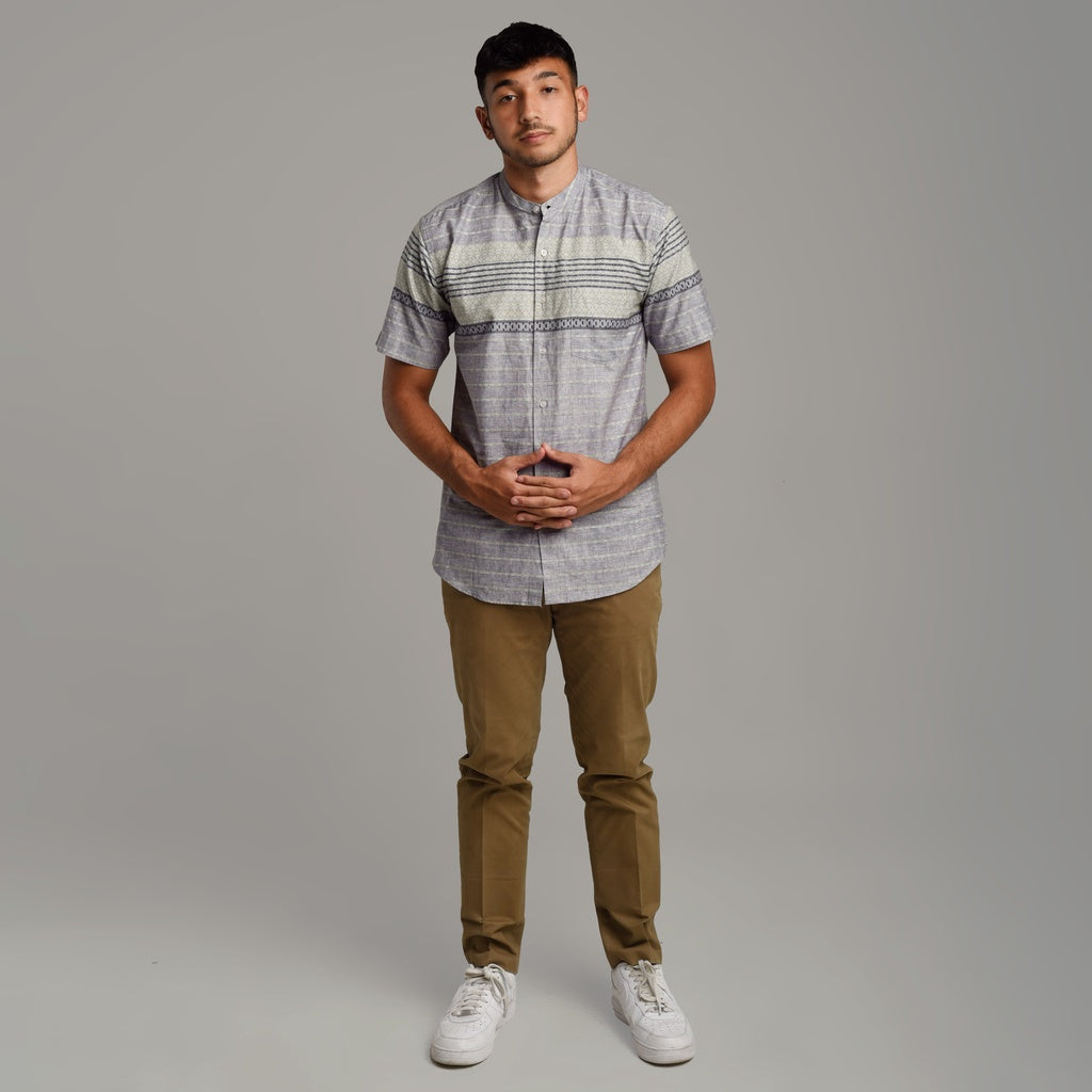 Benhill Kemeja Koko Pria Cotton Printing Lengan Pendek Blue-Lilac 29805-06-07-46610