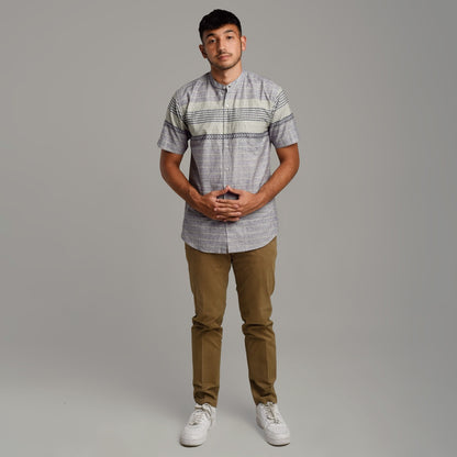 Benhill Kemeja Koko Pria Cotton Printing Lengan Pendek Blue-Lilac 29805-06-07-46610