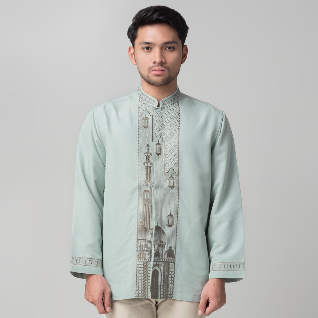 Benhill Taqwa Koko Bordir Pria Lengan Panjang Mint 2410-32707