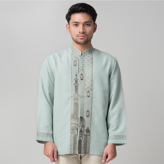 Benhill Taqwa Koko Bordir Pria Lengan Panjang Mint 2410-32707