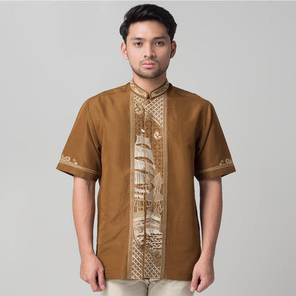 Benhill Taqwa Koko Bordir Pria Lengan Pendek Brown 2406-07-08-32508