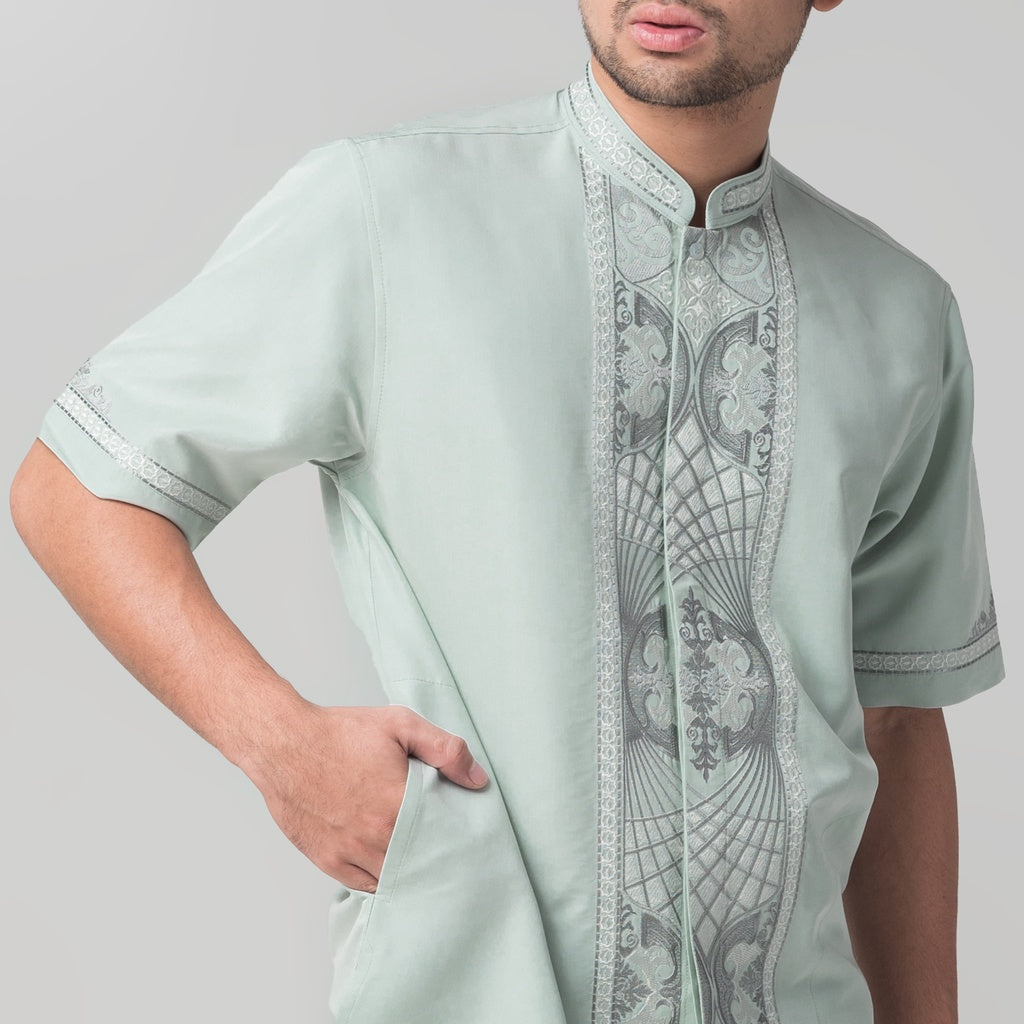 Benhill Taqwa Koko Bordir Pria Lengan Pendek Mint 2394-95-96-32708