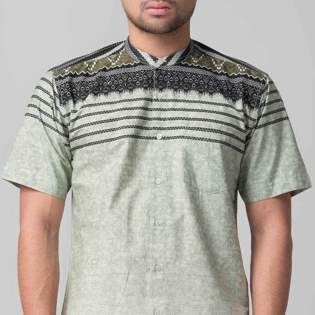 Benhill Kemeja Koko Pria Cotton Printing Lengan Pendek Sage 50034-50035-50036-16710