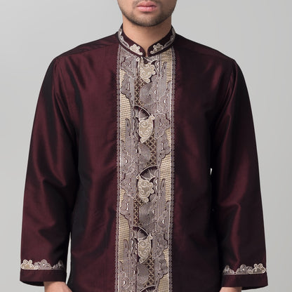 Benhill Taqwa Koko Bordir Pria Lengan Panjang Maroon 2280-81-82-32F07