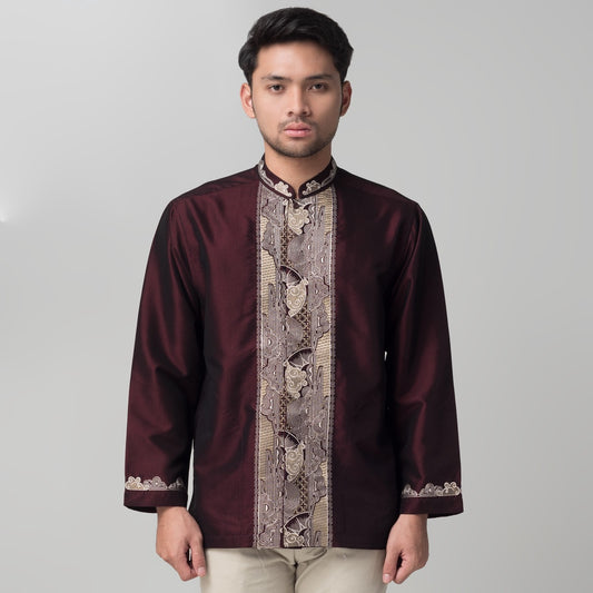 Benhill Taqwa Koko Bordir Pria Lengan Panjang Maroon 2280-81-82-32F07