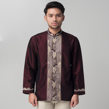 Benhill Taqwa Koko Bordir Pria Lengan Panjang Maroon 2280-81-82-32F07