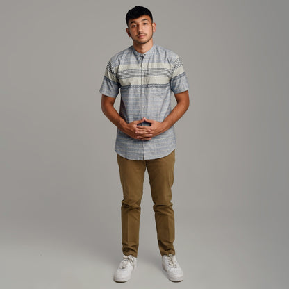 Benhill Kemeja Koko Pria Cotton Printing Lengan Pendek Blue-Lilac 29805-06-07-46610