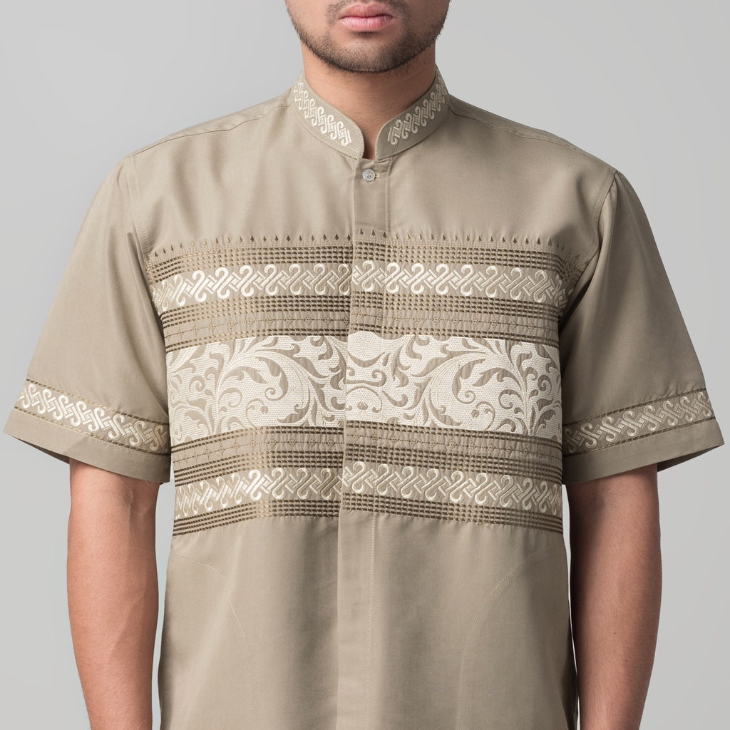 Benhill Taqwa Koko Bordir Pria Lengan Pendek Brown 2276-77-78-32708