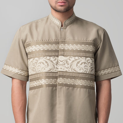 Benhill Taqwa Koko Bordir Pria Lengan Pendek Brown 2276-77-78-32708