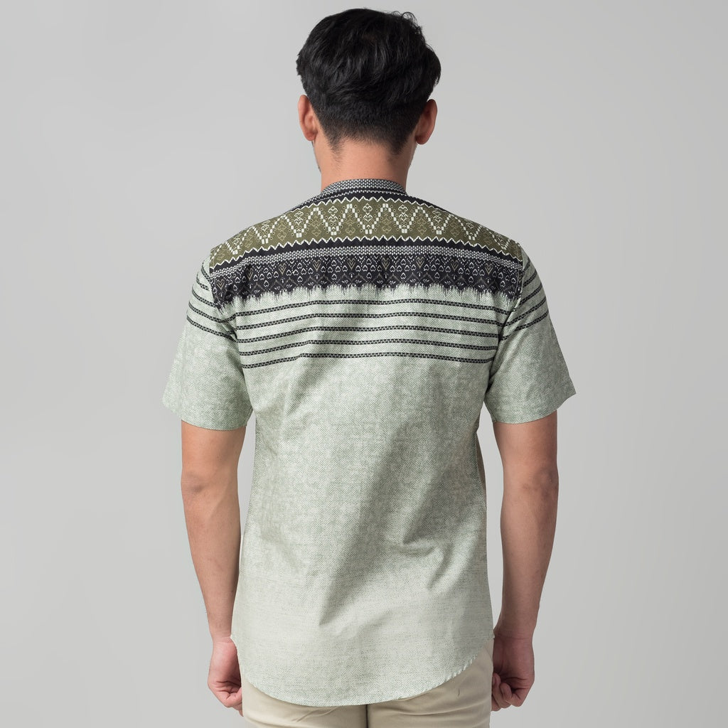 Benhill Kemeja Koko Pria Cotton Printing Lengan Pendek Sage 50034-50035-50036-16710