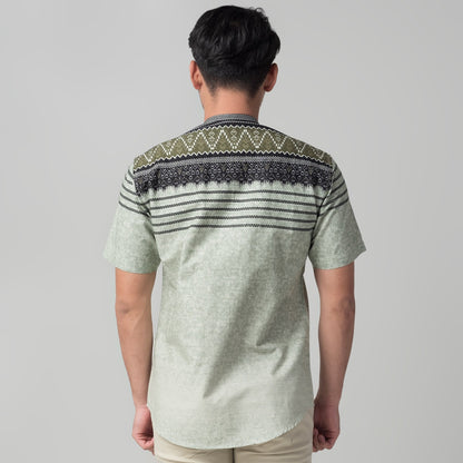 Benhill Kemeja Koko Pria Cotton Printing Lengan Pendek Sage 50034-50035-50036-16710