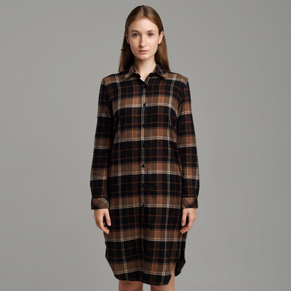 Benhill Kemeja Tunik Flannel Wanita Kotak Hitam 1210-11235