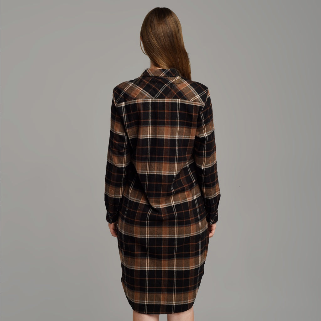 Benhill Kemeja Tunik Flannel Wanita Kotak Hitam 1210-11235