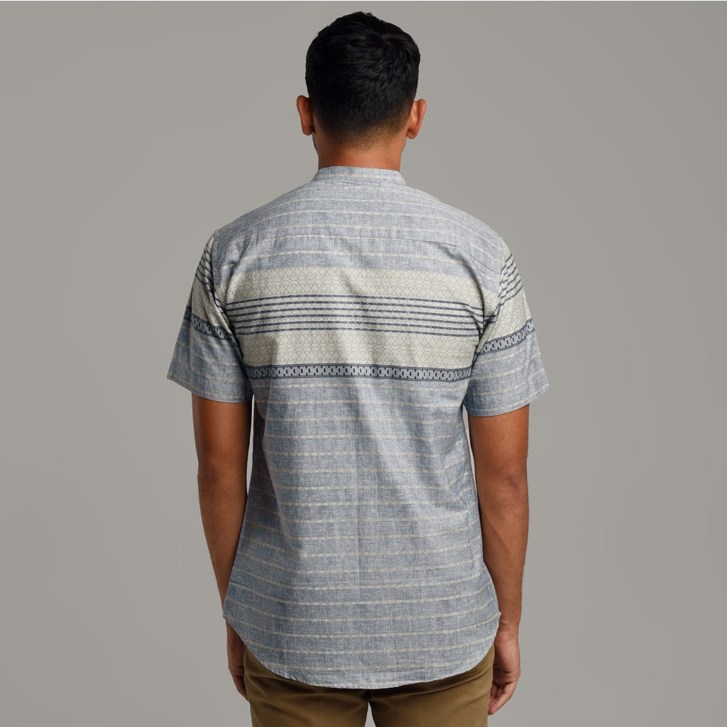 Benhill Kemeja Koko Pria Cotton Printing Lengan Pendek Blue-Lilac 29805-06-07-46610