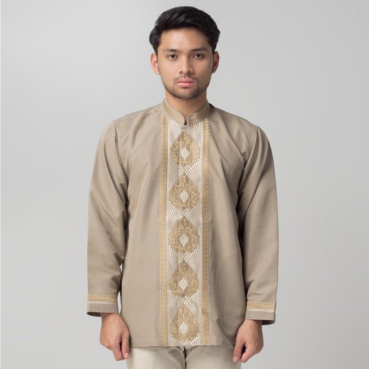 Benhill Taqwa Koko Bordir Pria Lengan Panjang Brown Grey 2273-74-75-32707