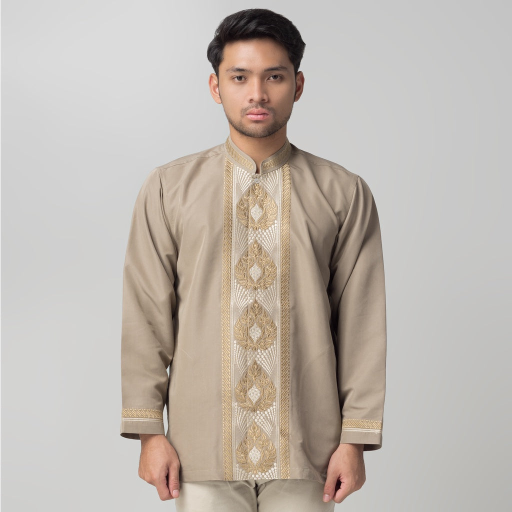 Benhill Taqwa Koko Bordir Pria Lengan Panjang Brown Grey 2273-74-75-32707