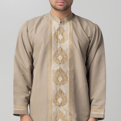 Benhill Taqwa Koko Bordir Pria Lengan Panjang Brown Grey 2273-74-75-32707