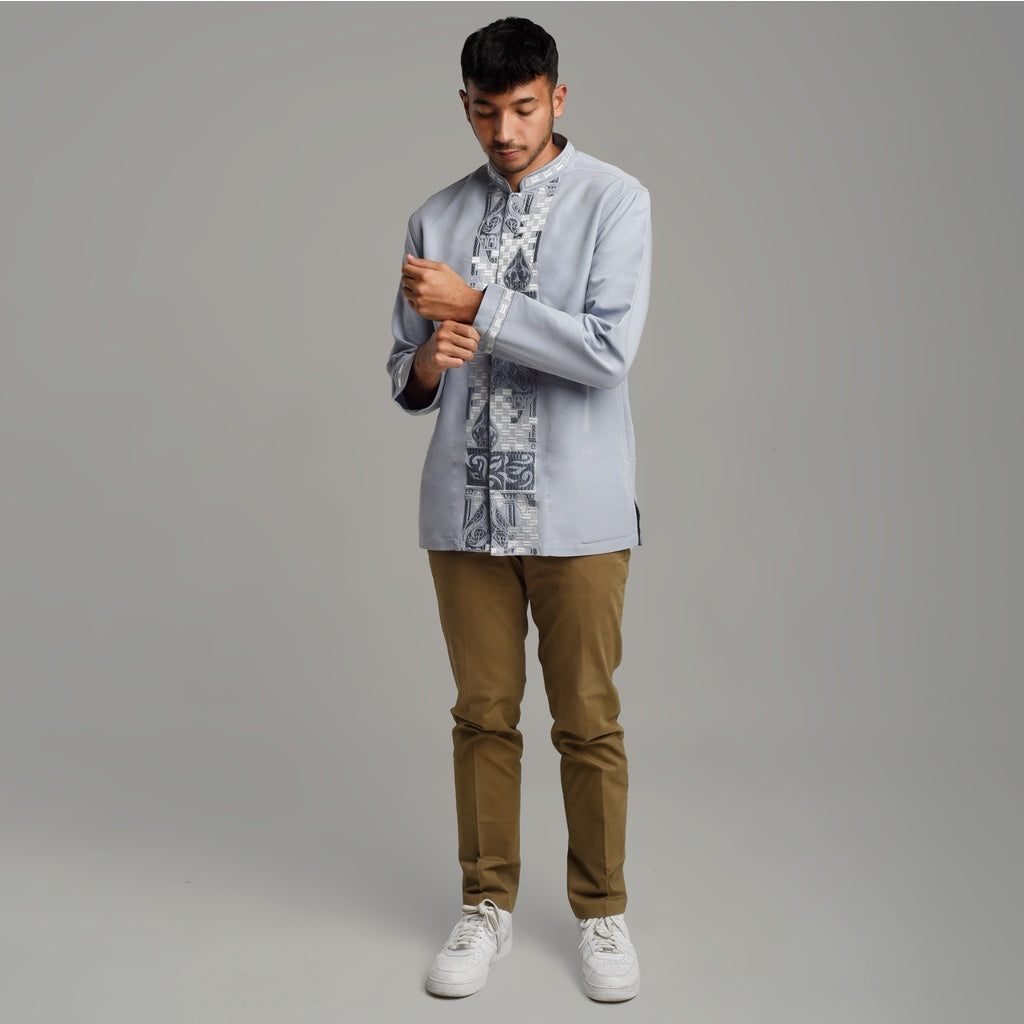 Benhill Taqwa Koko Bordir Pria Lengan Panjang Grey 2334-12607