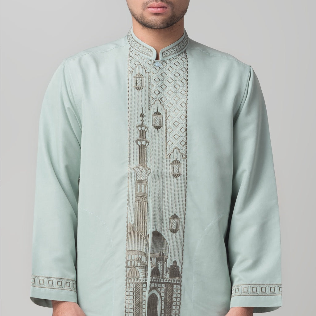 Benhill Taqwa Koko Bordir Pria Lengan Panjang Mint 2410-32707