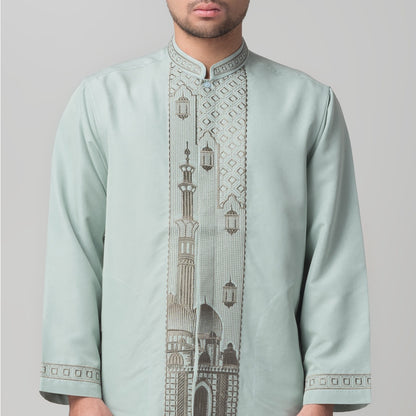 Benhill Taqwa Koko Bordir Pria Lengan Panjang Mint 2410-32707