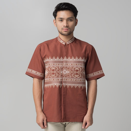 Benhill Taqwa Koko Bordir Pria Lengan Pendek Terracotta 2382-09-84-36408