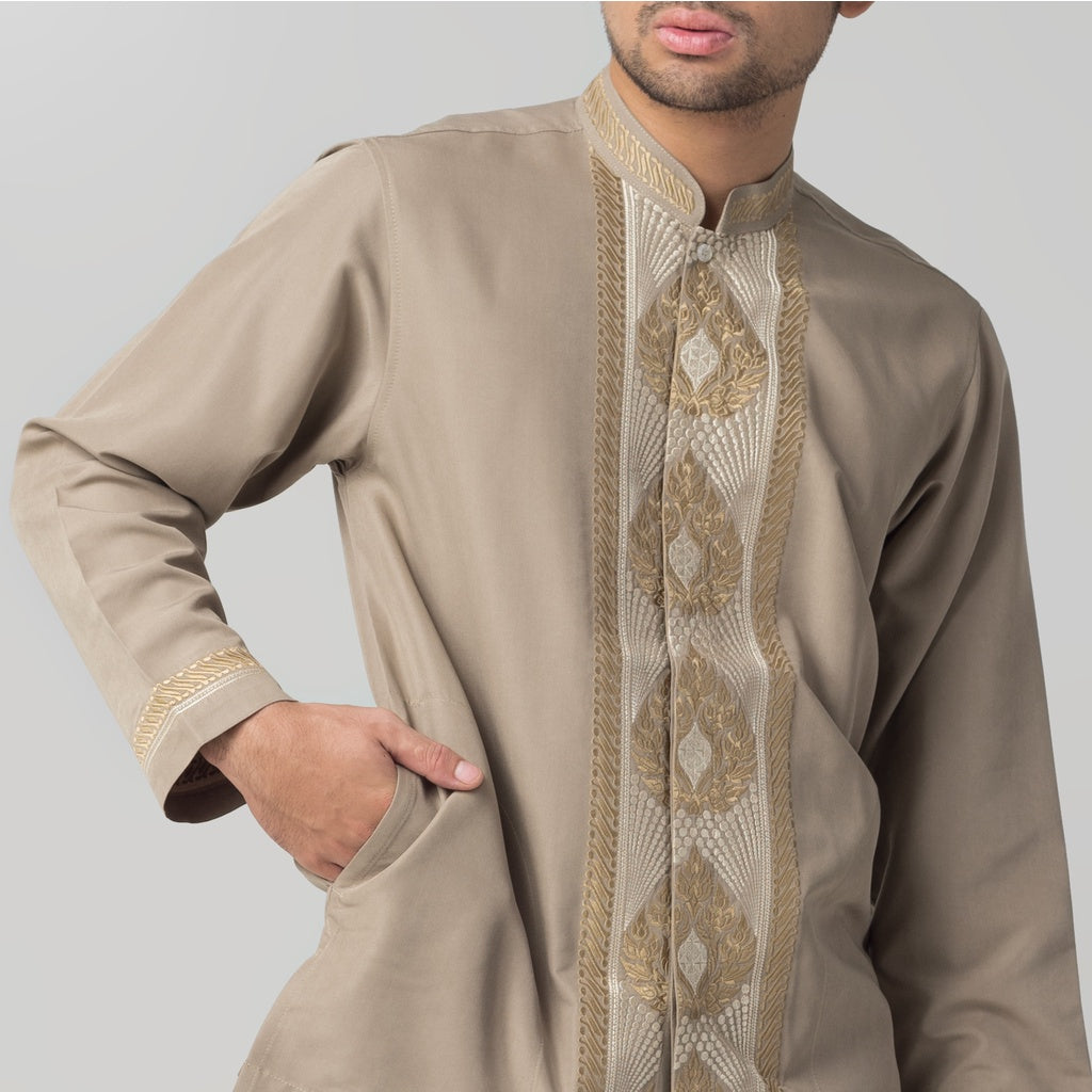 Benhill Taqwa Koko Bordir Pria Lengan Panjang Brown Grey 2273-74-75-32707