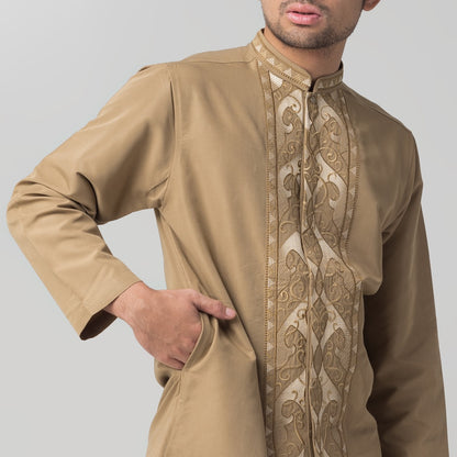 Benhill Taqwa Koko Bordir Pria Lengan Panjang Brown 2385-12507