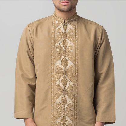Benhill Taqwa Koko Bordir Pria Lengan Panjang Brown 2385-12507