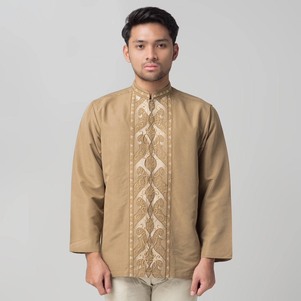 Benhill Taqwa Koko Bordir Pria Lengan Panjang Brown 2385-12507