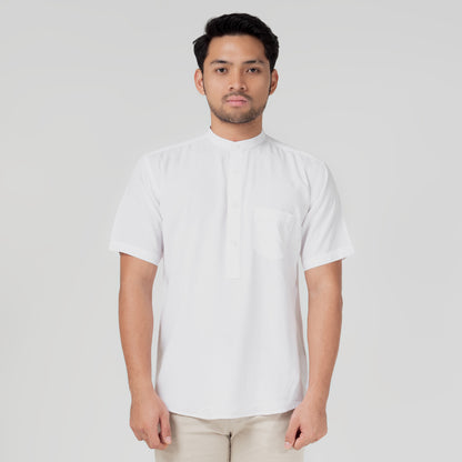 Benhill Kemeja Koko Pria Viscose  twill Polos lengan pendek 5 warna 50328