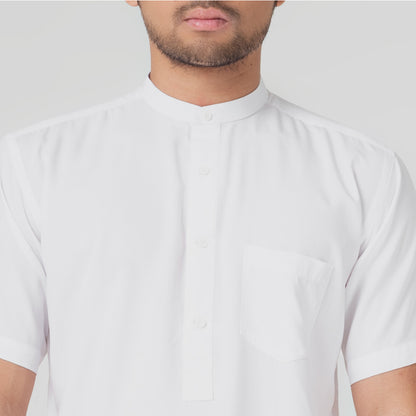 Benhill Kemeja Koko Pria Viscose  twill Polos lengan pendek 5 warna 50328