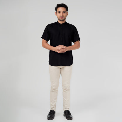 Benhill Kemeja Koko Pria Viscose  twill Polos lengan pendek 5 warna 50328