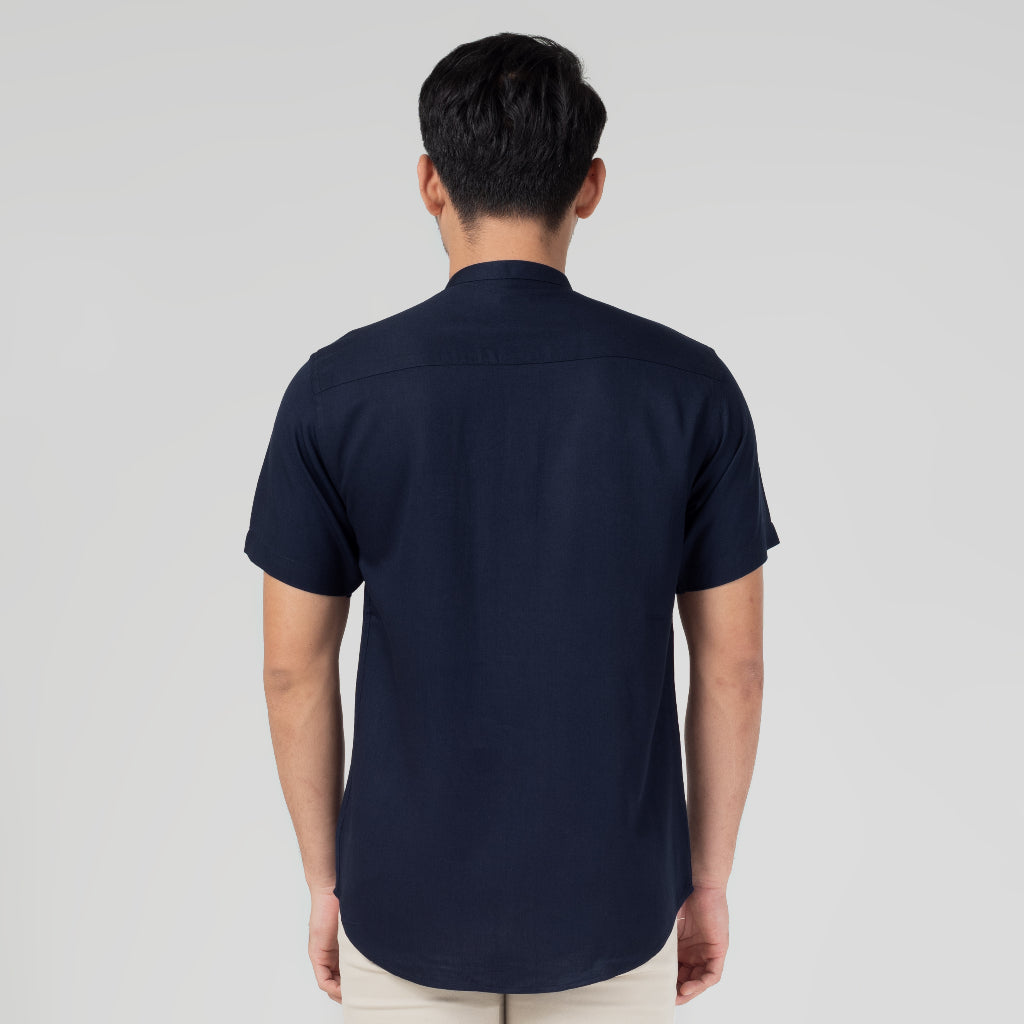 Benhill Kemeja Koko Pria Viscose  twill Polos lengan pendek 5 warna 50328