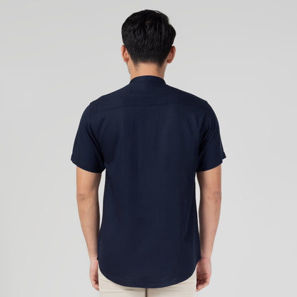 Benhill Kemeja Koko Pria Viscose  twill Polos lengan pendek 5 warna 50328