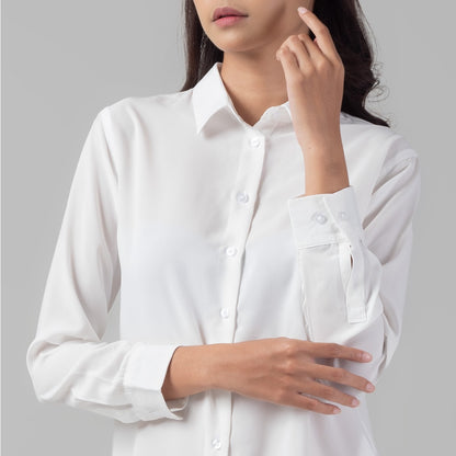 Benhill Kemeja Wanita " Mina" Tops Lengan Panjang White 996-2910O