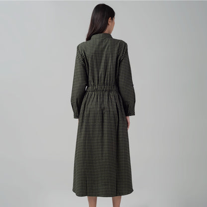 Benhill Gamis Wanita Flannel Lengan Panjang Kotak Hijau 1158-11H30