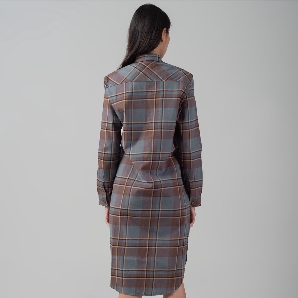 Benhill Kemeja Tunik Flannel Wanita Kotak Coklat 1161-11535