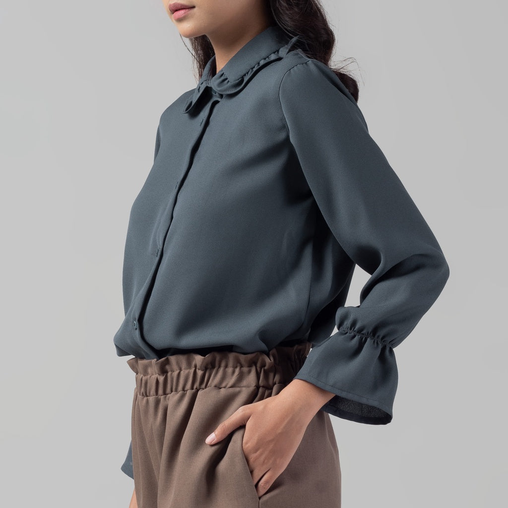 Benhill "Hyeon" Tops Kemeja Wanita Dark Grey 920-29688