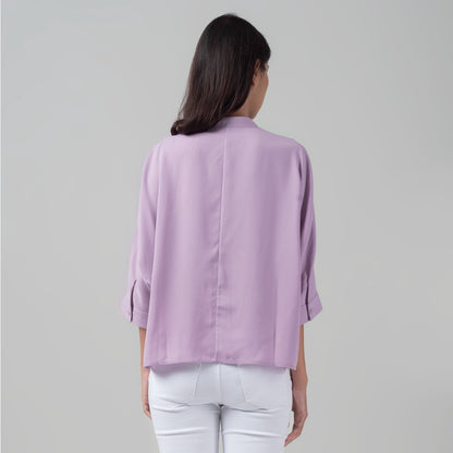 Benhill Kemeja Wanita " Sena" Tops Krah Shanghai Lengan Panjang Purple A105-2980M
