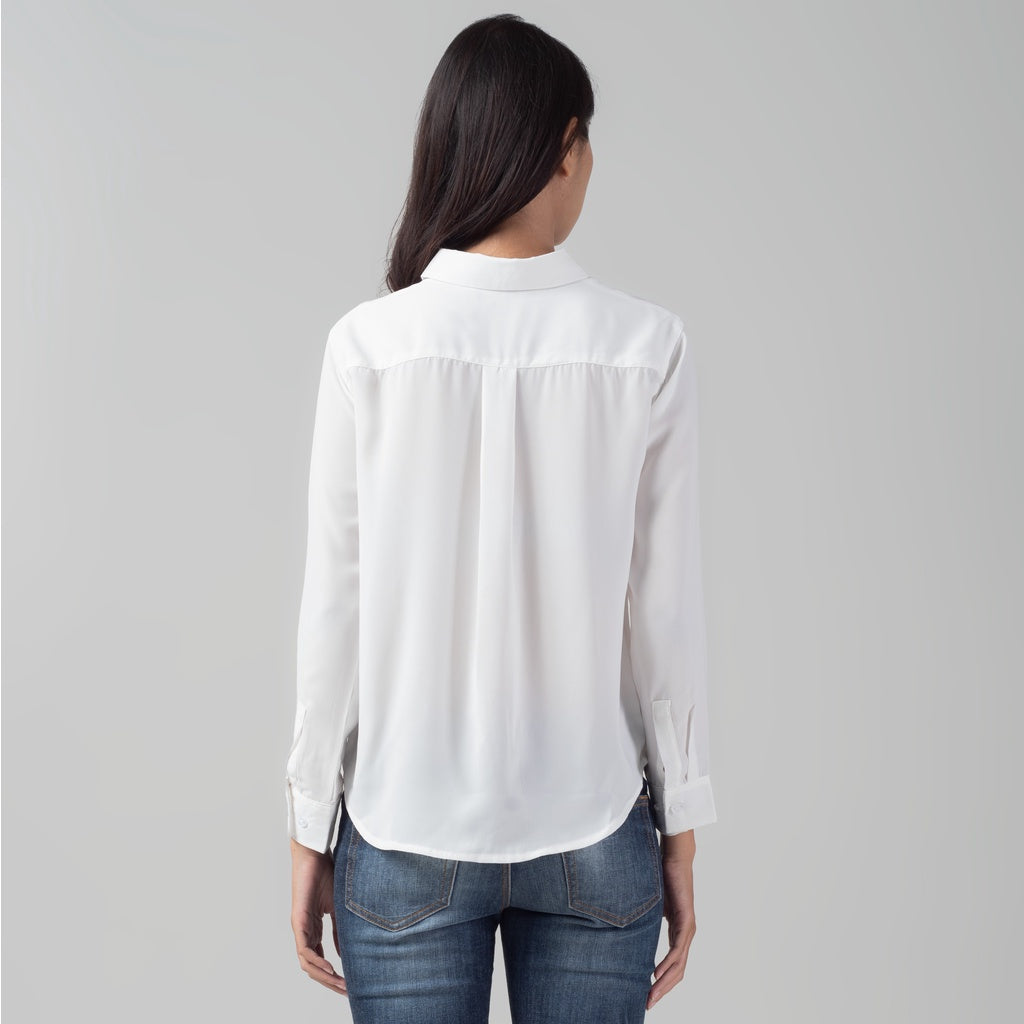 Benhill Kemeja Wanita " Mina" Tops Lengan Panjang White 996-2910O