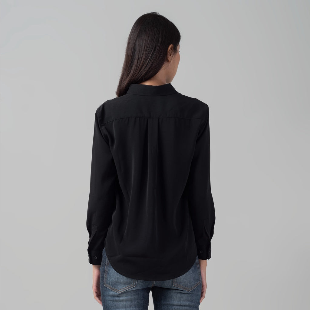 Benhill Kemeja Wanita " Mina" Tops Lengan Panjang Black 995-2920O