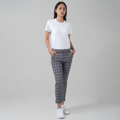 Benhill Celana Tartan Wanita "Narae"  Plaid Pants Kotak Grey 262-32282